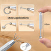Stainless steel piercing ball grabber kit showing various tools and a finished tool with a 6.2cm length