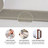 Close-up view of gray self-adhesive foam weather stripping tape used for sealing gaps in doors and windows.