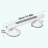 A white elderly safety grab bar with a suction cup mount is shown, measuring 33cm or 12.99in in length.