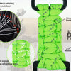 Bright fluorescent green nylon tactical glove clip with reflective dots shown on a black clip.