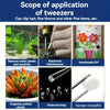 Precision dual-tip tweezers used for various tasks including plant care, electronics maintenance, and DIY projects.
