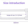 Diagramm zur Größenangabe eines verstellbaren Schließsystems, Maß 49,3 mm, Einsatzbereich 13–127 mm
