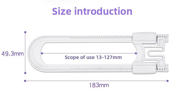 Diagramm zur Größenangabe eines verstellbaren Schließsystems, Maß 49,3 mm, Einsatzbereich 13–127 mm