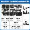 A variety of M4 hex socket head cap screws and nuts kit with various sizes and quantities.