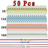 A collection of 50 pieces of waterproof solder seal wire connectors in various colors and gauges.