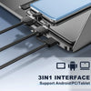 Nahaufnahme eines 3-in-1-Interface-Adapters, der eine Industriekamera mit verschiedenen Geräten wie Android oder PC verbindet