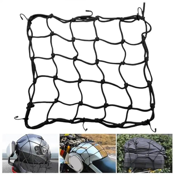 Organisateur en maille noire et durable pour bagages et équipement de moto