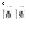 Comparison of 1/2 inch and 3/4 inch thread cutting tools for electric drill.