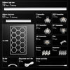 A collection of 1200mm and 440mm light tubes, hexagonal connectors, screws, and power cords for an LED ceiling light kit.