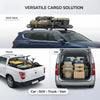 Versatile cargo solution showing a roof rack loaded on a blue SUV and various cargo solutions for car, SUV, truck, and van.