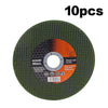 Ten diamond cutting discs for grinders, featuring a stainless steel iron free design.