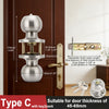 Stainless steel keyed entry door knob with key pack suitable for door thickness of 45-65mm