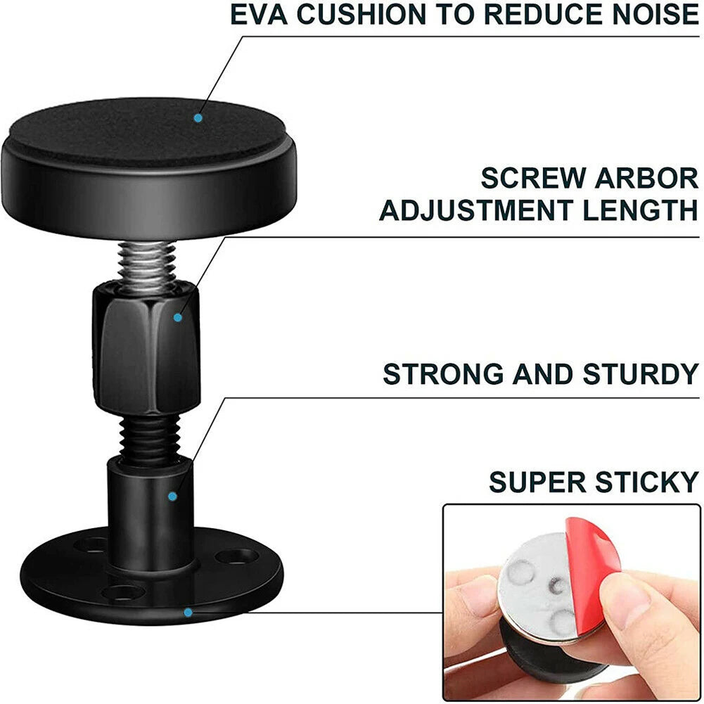A black adjustable threaded tool with an eva cushion and screw arbor adjustment length for reducing noise.