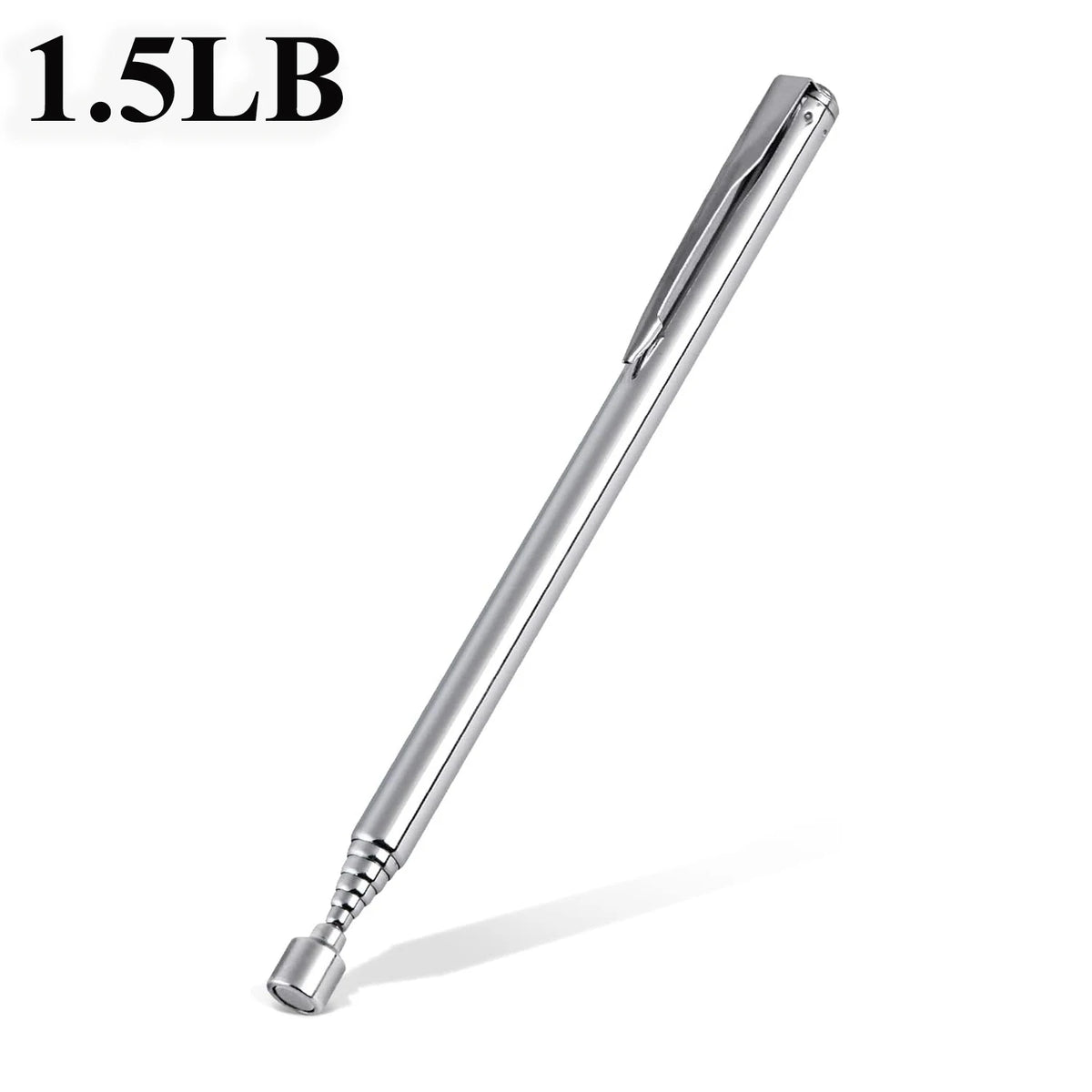 A silver telescopic magnetic pickup tool is shown against a white background.