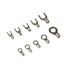 Assortiment-Kit aus Messing-Ringzange-Krimp-Terminals für Schmuckherstellung.