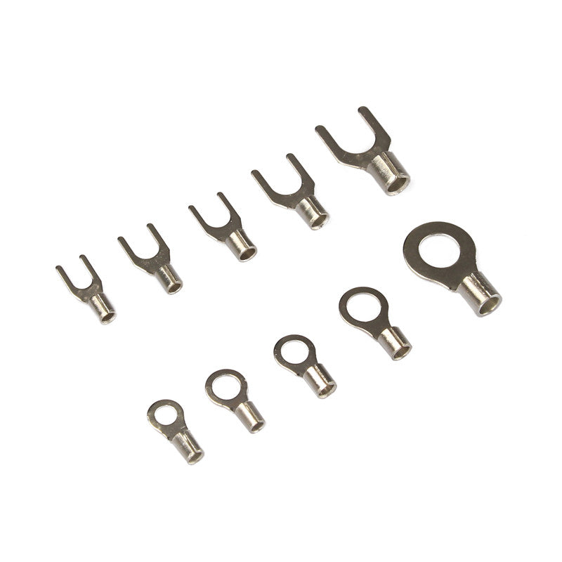 Assortiment-Kit aus Messing-Ringzange-Krimp-Terminals für Schmuckherstellung.