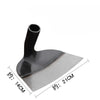 A black durable manganese steel garden hoe with a wide blade and a narrow handle.