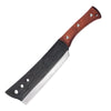 A forged tree chopping axe with a dark wooden handle and a metal blade.