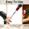 A hand inserts a magnetic screwdriver bit into a drill hole, demonstrating how to secure a screw.