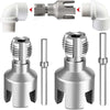 A set of heavy duty pipe thread cutting tools and adapters for electric drill use.