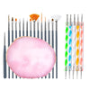 A set of professional nail art brushes featuring various sizes and shapes for acrylic and gel applications.