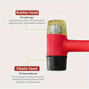 A close-up of a rubber and plastic hammer head set showing different uses for assembling various products.