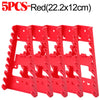 Five pieces of red plastic wrench organizer racks measuring 22.2 by 12 cm.