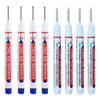 A set of long nib marker pens used for precision perforating and deep hole marking.