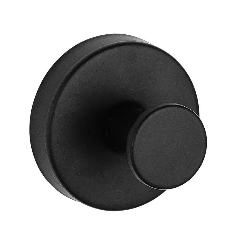 A black heavy duty stainless steel suction cup shower hook.