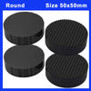 Round black hook and loop strips with a size of 50x50mm