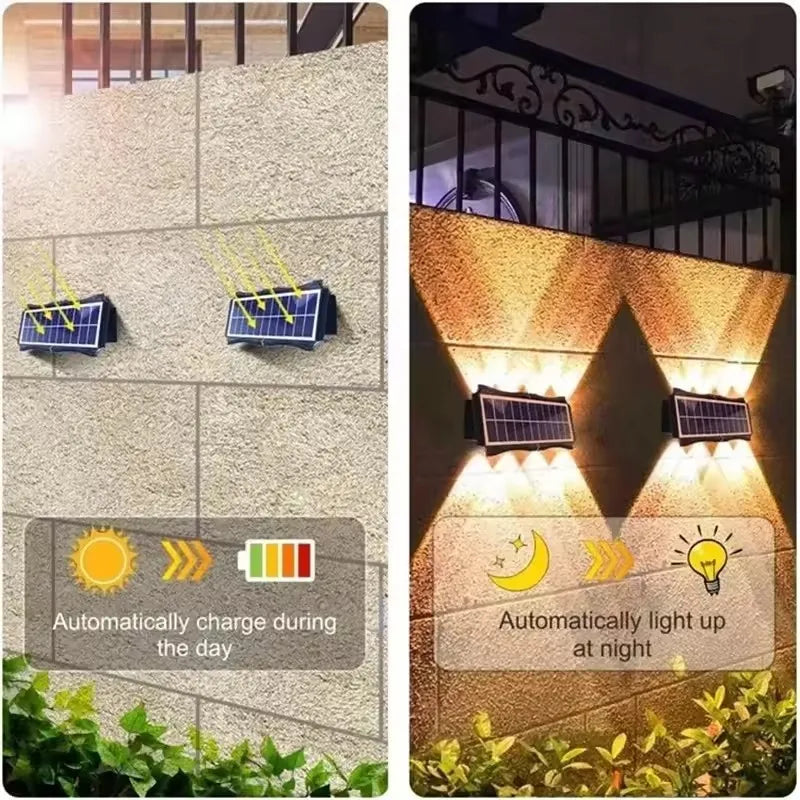 Sonneneinfall-Außenwandleuchte für Garten mit automatischem Aufladen und Nachtbeleuchtung