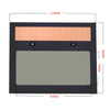 A rectangular welding filter lens with an orange light panel and a gray viewing area, measuring 110mm wide.