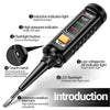 A black professional AC voltage detection pen with various indicators and a flashlight.