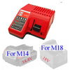 Red battery charger for Milwaukee M14 and M18 tools