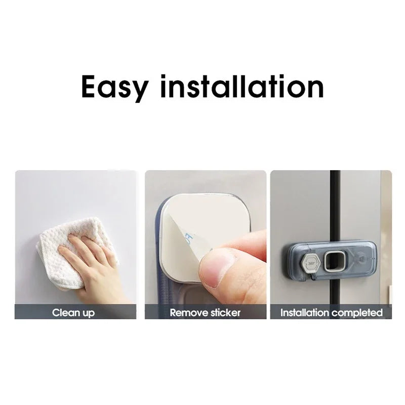 Three steps for easy installation: clean up, remove sticker, and installation completed.