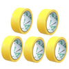 Four yellow rolls of professional painter's masking tape applicator shown from the side.