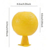 A bright yellow sticky fruit fly trap with a round top and a flared base.