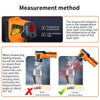 A high precision digital infrared thermometer gun is shown demonstrating correct measurement of boiling liquids.