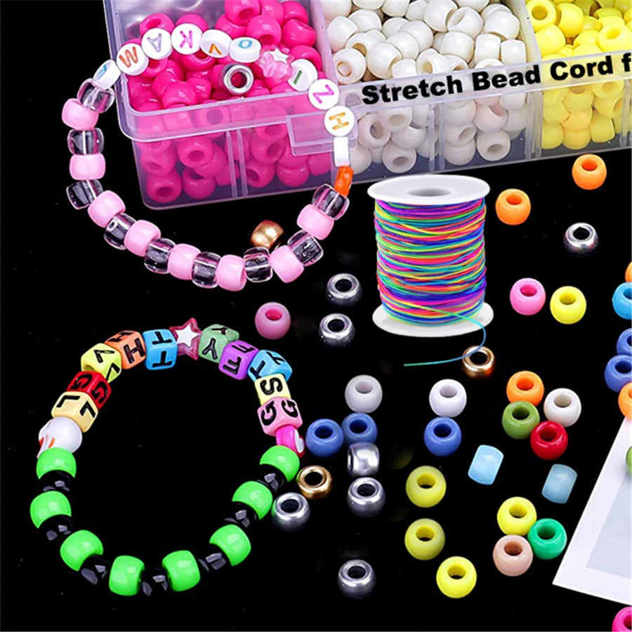 Assortment of colorful 1mm stretchy bead cord and elastic wire for jewelry making.
