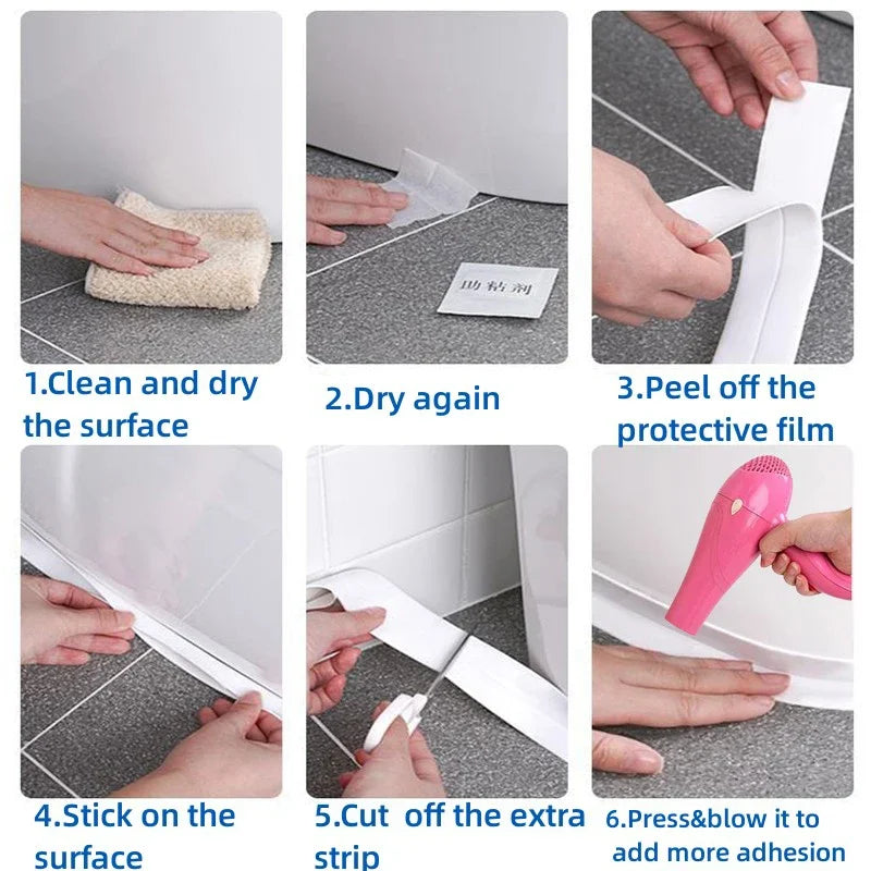 Six étapes montrant comment utiliser du ruban adhésif auto-amalgamant imperméable pour la réparation domestique