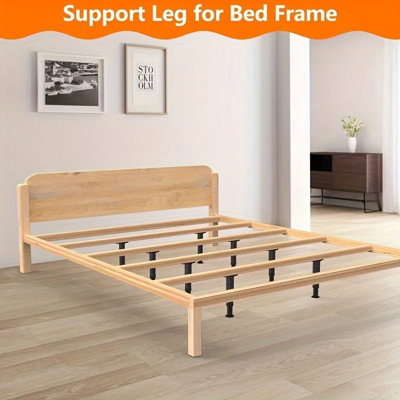 A wooden bed frame support leg designed to provide support for a bed frame.