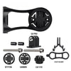 Set schwarze Kamerahalterungen, darunter GO PRO, Garmin und Cat Eye Mount sowie ein Lichthalter.