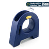 A blue precision painters tape applicator designed for 35mm tape, shown in a side view.