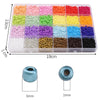A plastic tray filled with various colors of 3mm acrylic rice beads for DIY jewelry.