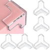 Clear silicone corner edge protectors for baby safety shown in various angles