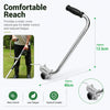 A close-up view of a silver ergonomic auxiliary handle for garden trimmers, highlighting its design features.