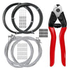 Stainless steel wire cutter and housing kit with bicycle cables and pliers