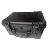 Boîte à outils portable noire et durable avec insert protecteur, vue de dessus.