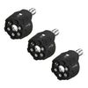 A set of six adjustable pressure washer nozzles in black and silver metal fittings.