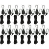 A multi-pack of black camping and utility lanyards with metal clasps.